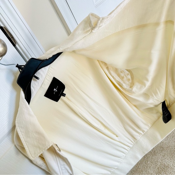 7 For All Mankind Cream Eyelet Bomber Jacket - Picture 7 of 9